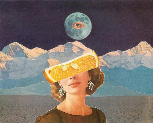 If the Sky Was Made of Oranges - Collage Art Print